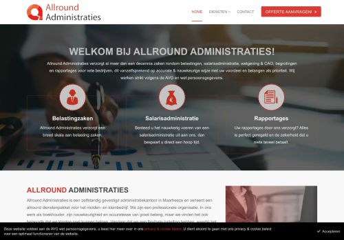 Screenshot van allroundadministraties.nl
