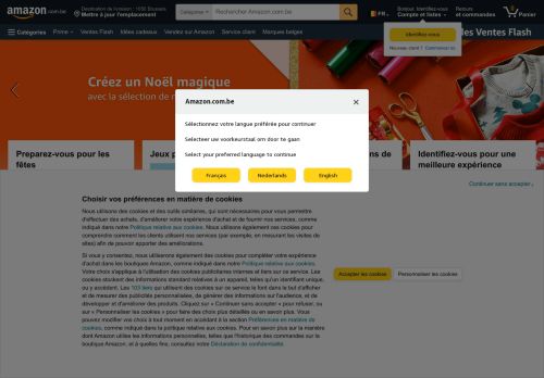 Screenshot van amazon.com.be