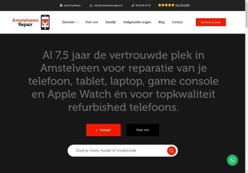 Screenshot van amstelveenrepair.nl