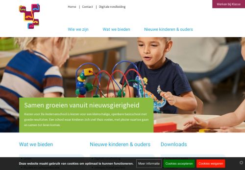 Screenshot van andersenschool.nl
