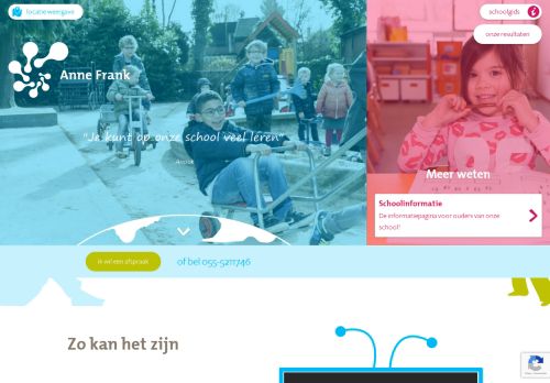 Screenshot van annefrankschoolapeldoorn.nl