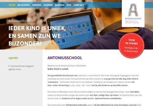 Screenshot van antoniusschool.nl
