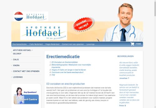 Screenshot van apotheekhofdael.nl