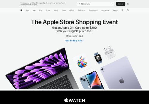 Screenshot van apple.com