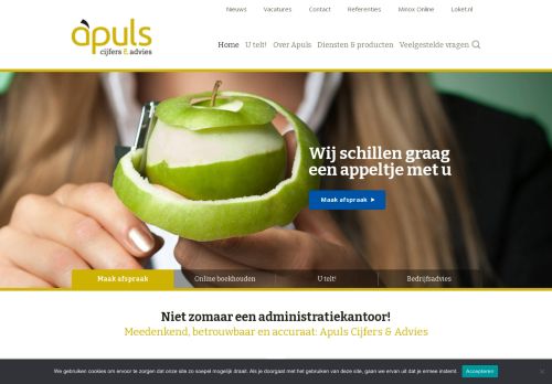 Screenshot van apuls.nl