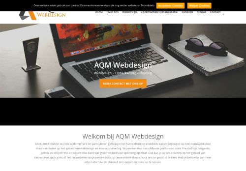 Screenshot van aqm-webdesign.nl