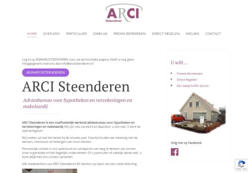 Screenshot van arcisteenderen.nl
