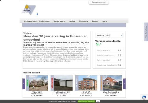 Screenshot van www.arnsdeleeuw.nl