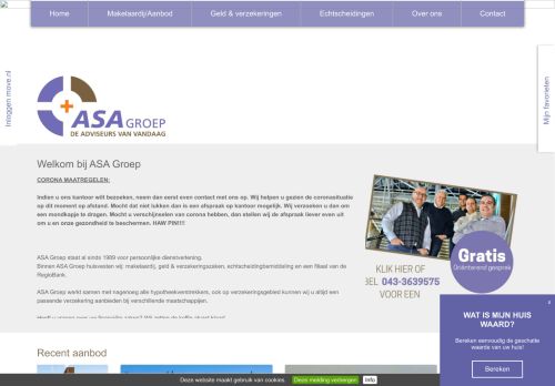 Screenshot van asagroep.nl