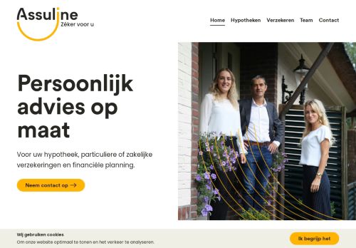 Screenshot van assuline.nl
