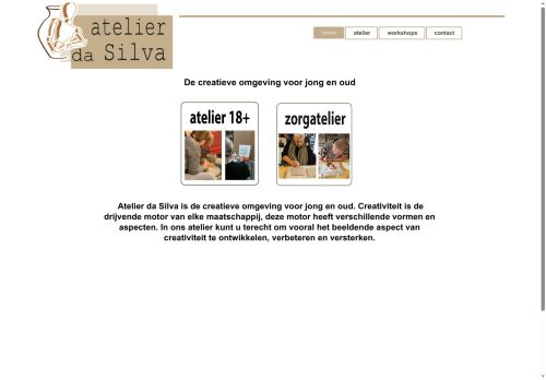 Screenshot van atelierdasilva.nl