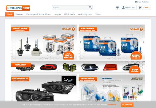Screenshot van autolampen-shop.nl