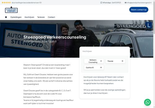 Screenshot van autorijschoolsteengoed.nl