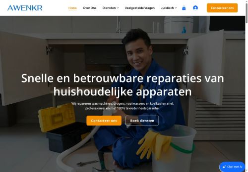 Screenshot van awenkr.nl