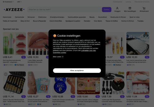 Screenshot van www.ayzeze.co.nl
