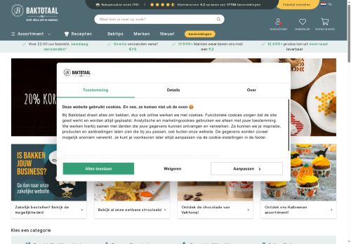 Screenshot van baktotaal.nl