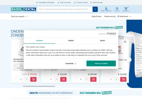 Screenshot van www.basiqdental.nl