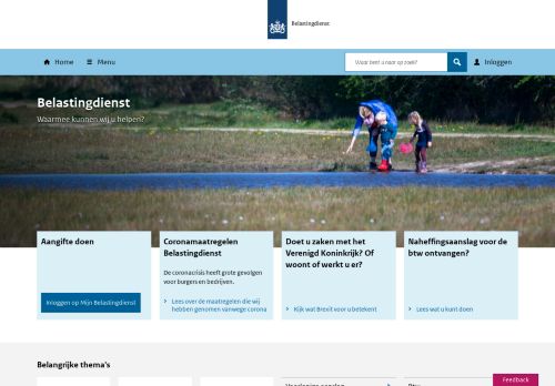 Screenshot van belastingdienst.nl