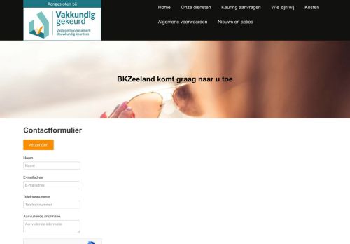 Screenshot van bkzeeland.nl
