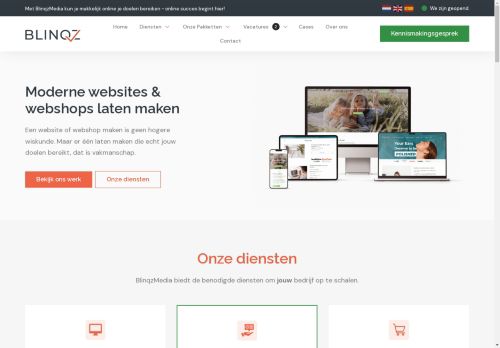Screenshot van blinqzmedia.nl
