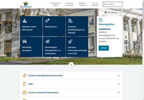 Screenshot van bloemendaal.nl