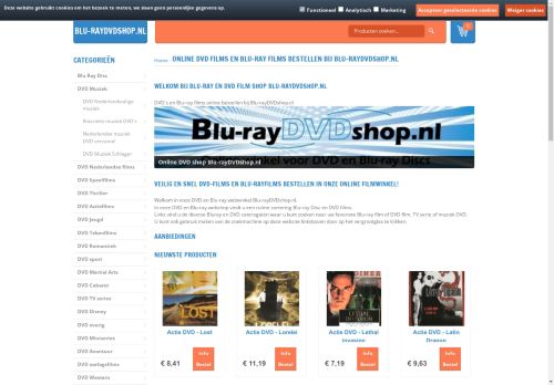 Screenshot van blu-raydvdshop.nl