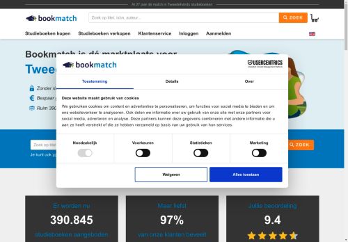 Screenshot van bookmatch.nl