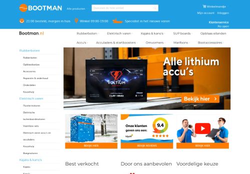 Screenshot van bootman.nl