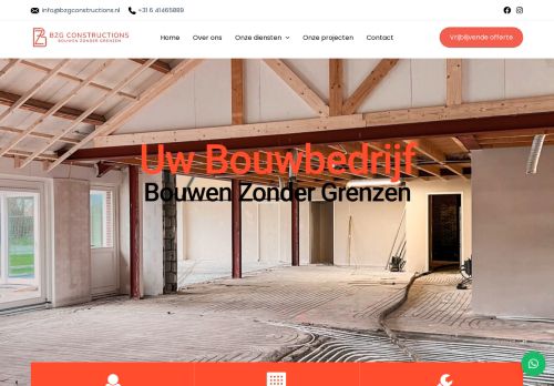 Screenshot van bzgconstructions.nl