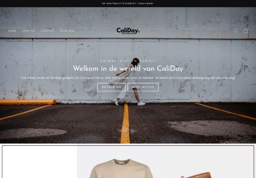 Screenshot van caliday.nl