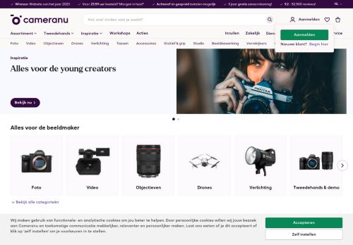 Screenshot van cameranu.nl