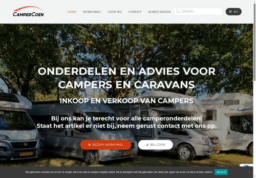 Screenshot van campercoen.nl