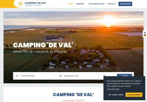 Screenshot van campingdeval.nl