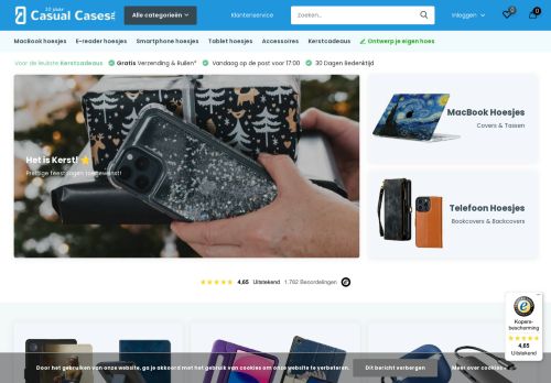 Screenshot van casualcases.nl