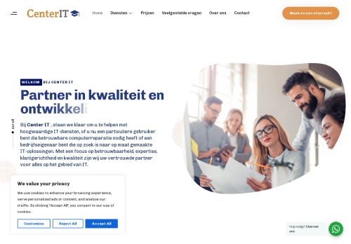 Screenshot van centerit.nl