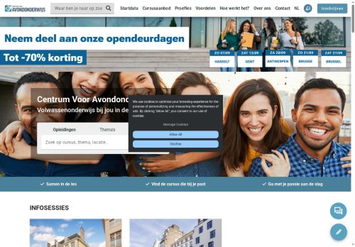 Screenshot van centrumvooravondonderwijs.be