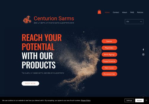 Screenshot van centurionsarms.co.uk