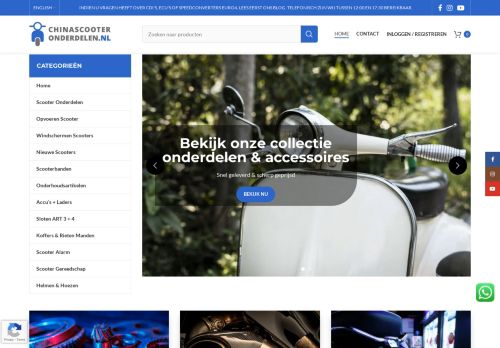 Screenshot van chinascooteronderdelen.nl