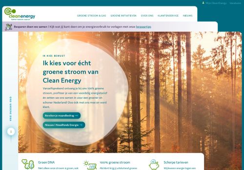 Screenshot van cleanenergy.nl