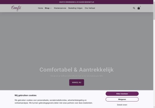 Screenshot van comfitunderwear.nl