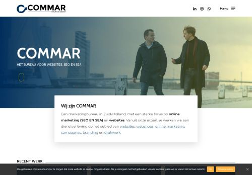 Screenshot van commar.nl