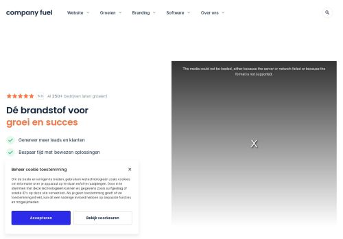 Screenshot van companyfuel.nl