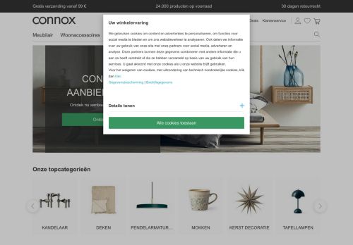 Screenshot van www.connox.nl