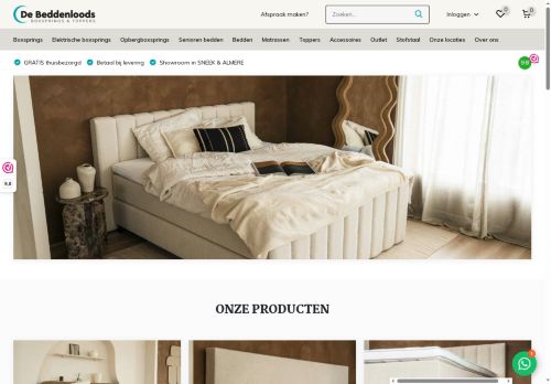 Screenshot van debeddenloods.nl