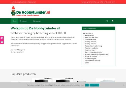 Screenshot van dehobbytuinder.nl