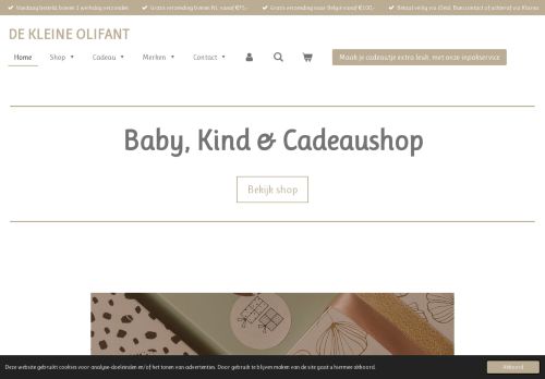 Screenshot van dekleineolifant.nl