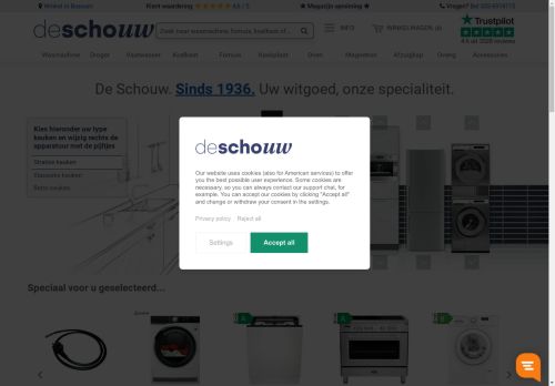 Screenshot van deschouwwitgoed.nl