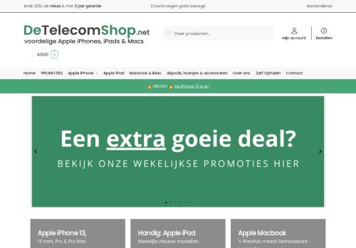 Screenshot van detelecomshop.net