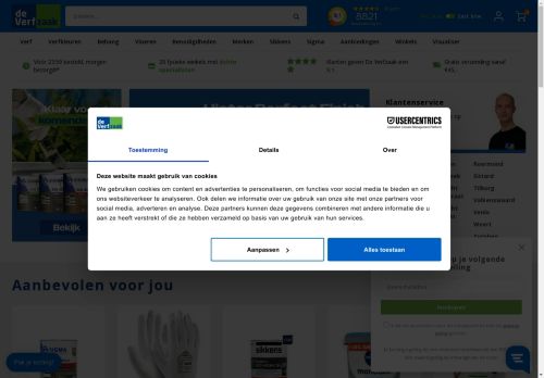 Screenshot van deverfzaak.nl