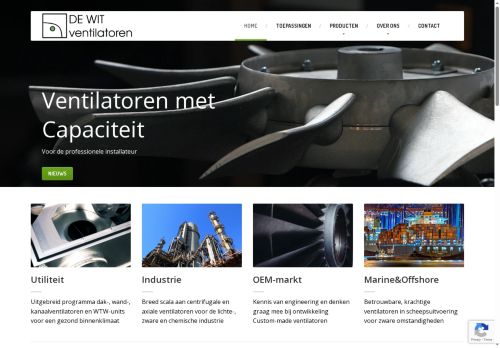 Screenshot van dewitventilatoren.nl
